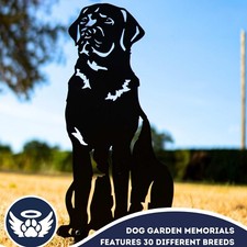 Personalised Dog Garden Memorial for 30 Breeds Stone Grave Marker Plaque Statue
