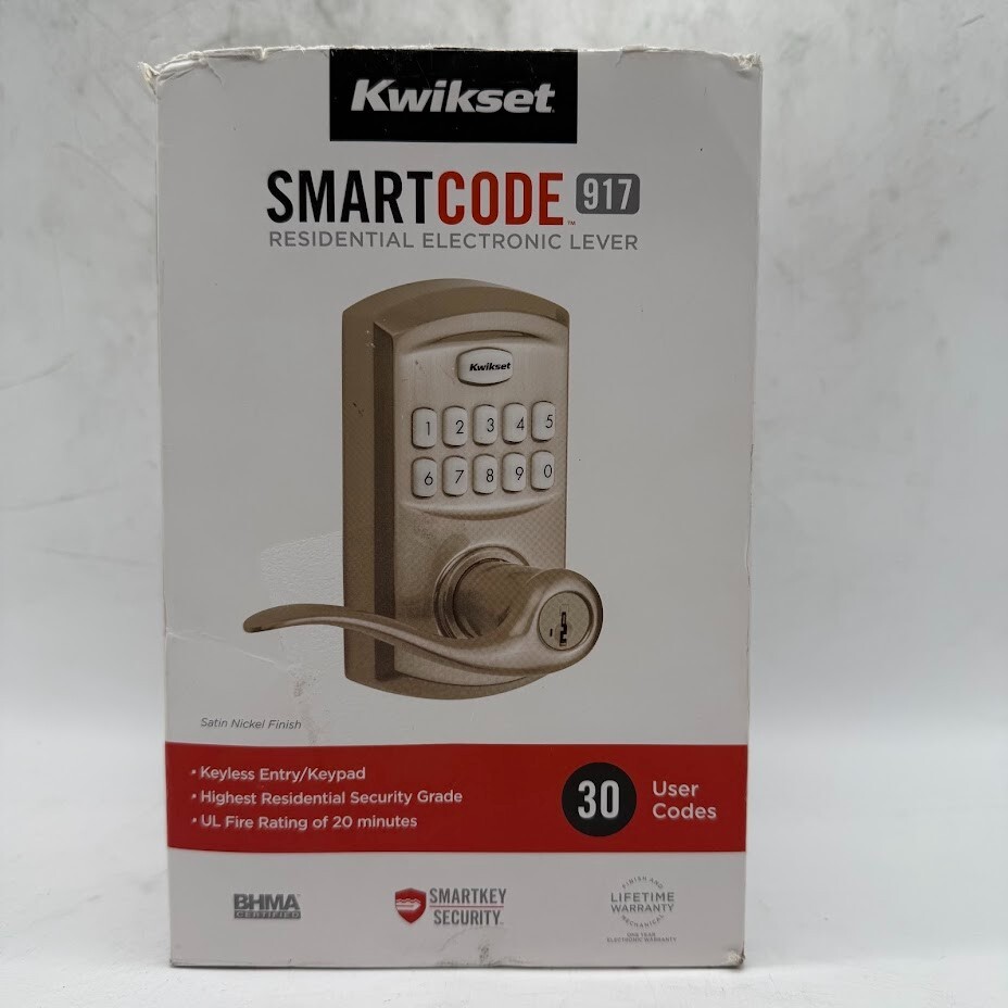 Kwikset 917 SmartCode Electronic Keypad Deadbolt in Satin Nickel Finish