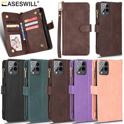 For T-Mobile Revvl 6X 6 Pro 5G Zipper Folio Leather Wallet Flip Case Card Holder