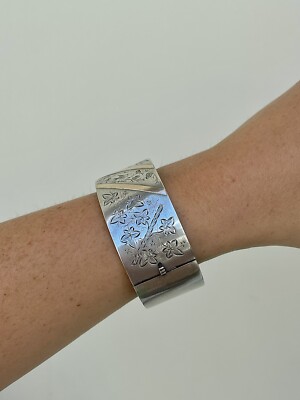 Victorian C.1880 Aesthetic Silver Bangle with Gold Overlay