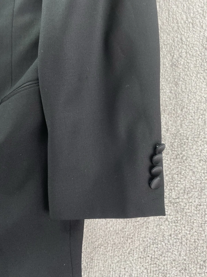 Jack Victor Colección Esmoquin 38 R Negro Lana Formal Premium Chaqueta Pantalones 32x29 Foto 3 de 4