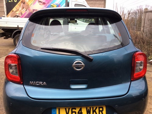 NISSAN MICRA K13 TAILGATE TURQUOISE PEARL PAINT CODE RBK 5 DOOR MODEL 2010-2017 - Picture 7 of 11