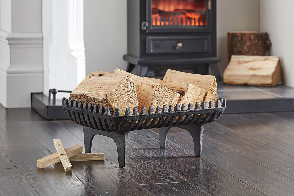 Vintage Old Antique Style Wrought Iron Fire Grate Basket Open Log Coal - View #12