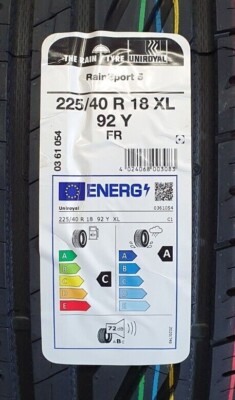2 x 225/40 R18 Uniroyal RainSport 5 92Y XL 225 40 18 (2254018
