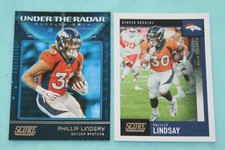 PHILLIP LINDSAY LOT OF 2 2020 SCORE UNDER THE RADAR & BASE #UR-PL & 127 BRONCOS