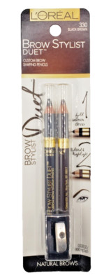 NEW L'OREAL BROW STYLIST DUET - 330 BLACK BROWN