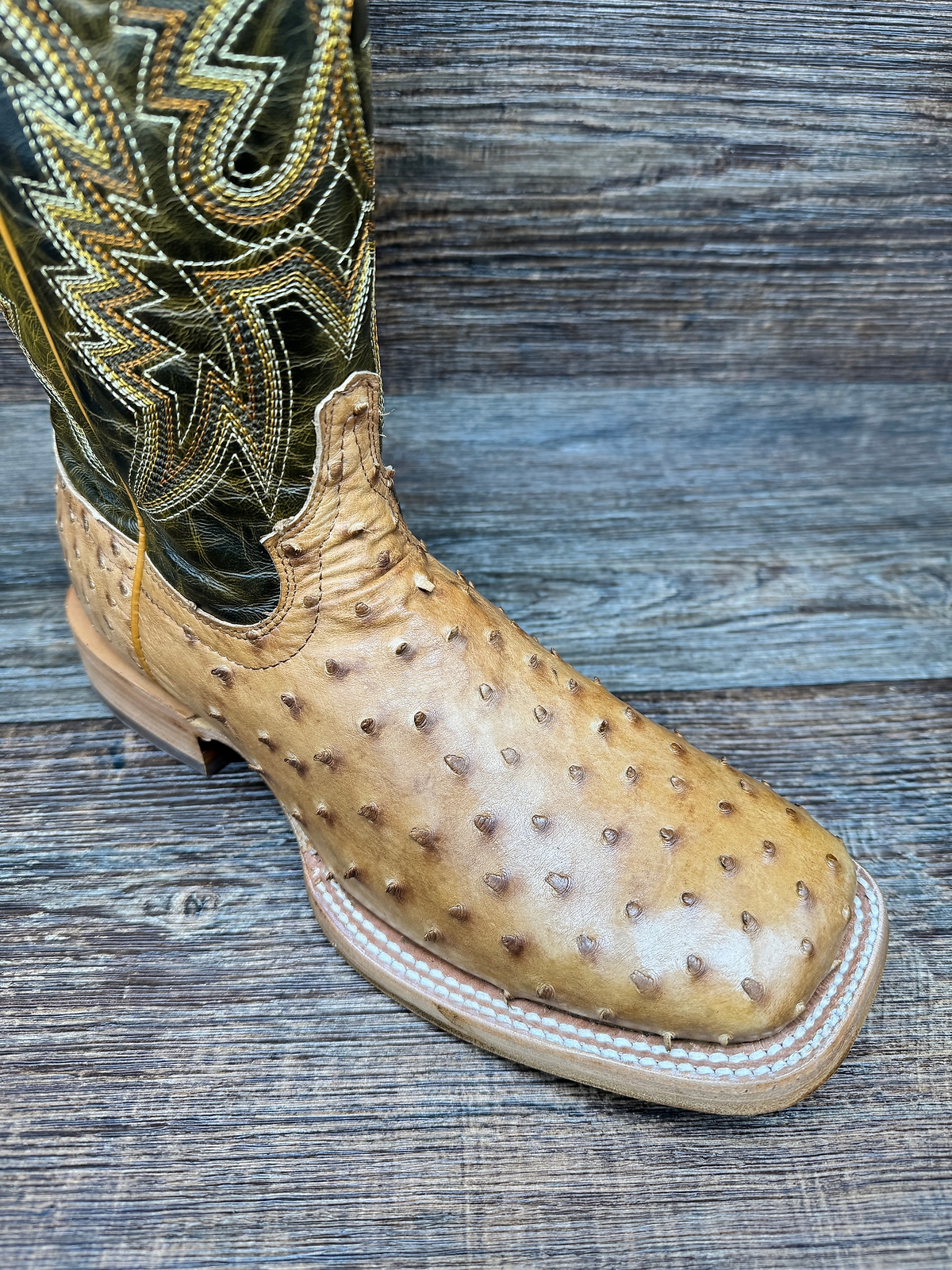 Bottes Western Durango Premium En Cuir Exotique Pleine Fleur D'autruche - Marron, Largeur E, Style Cowboy