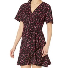 MICHAEL MICHAEL KORS Women’s Zippered Drape Wrap Dress Size S NWT Cerise