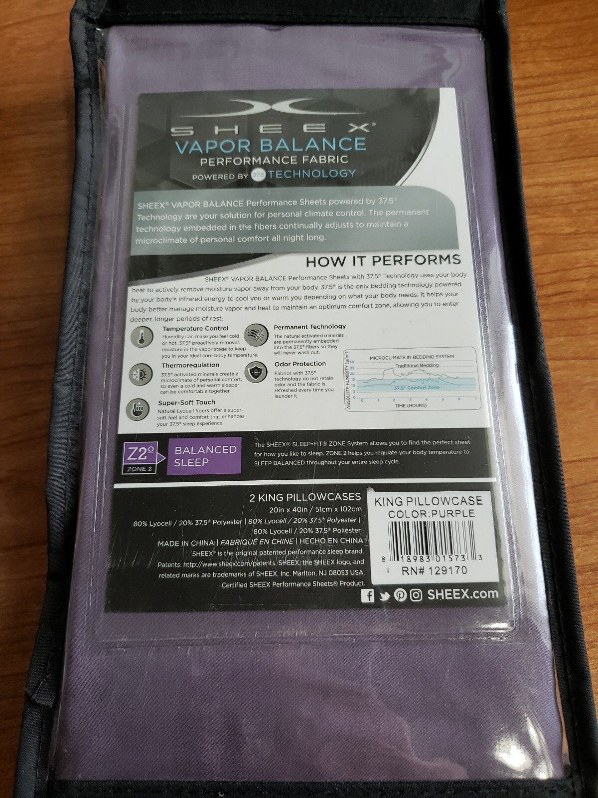 Sheex+Vapor+Balance+King+Pillowcases+In+Purple for sale online eBay