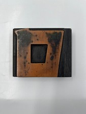 Bloc d'imprimantes LETTERPRESS original lettre hébraïque "ם" métal sur bois, ...