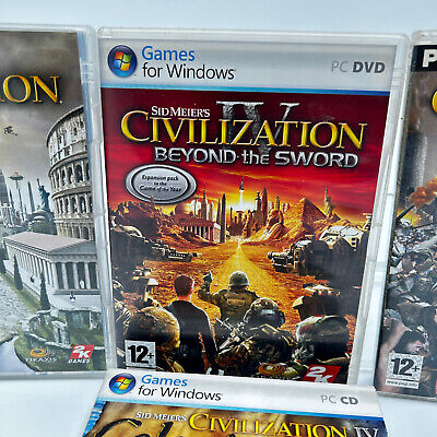 Sid Meiers Civilization 4 and expansions PC Lot of 4 Played - Work