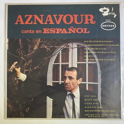 CHARLES AZNAVOUR - AZNAVOUR CANTA EN ESPAÑOL - 1967 MEXICAN LP, CHANSON