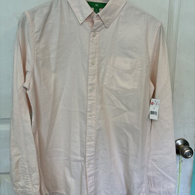 Dip Brand Men s long sleeve 100% Cotton Light Salmon Sm Oxford Button Down Shirt