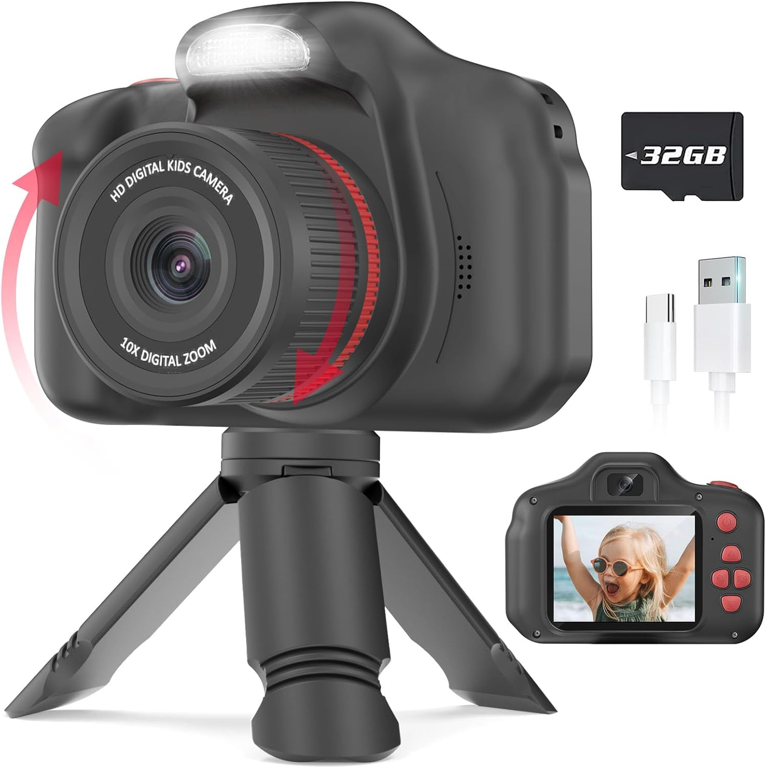 Upgrade Kids Selfie Camera, Christmas Birthday Gifts for Boys Girls Age 3-12, Ch
