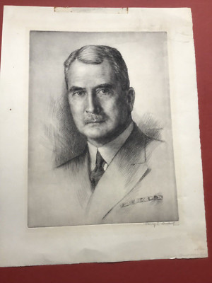 Harry S. Moskovitz Etching 'Admiral David Watson Taylor' 