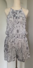 Zimmermann Playsuit  Size Au6  Us2 EUC Boho Silvery Grey Sleeveless High Neck