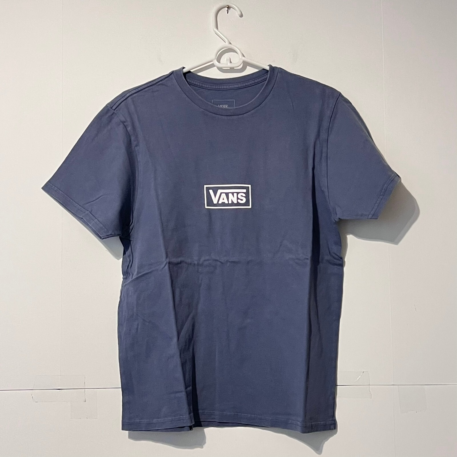 Vans Mens Basic T-Shirt Size M Grey Graphic Print Custom Fit Race Track