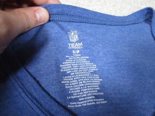 New York Giants Shirt Womens Small Blue Football Pullover V Neck NFL Soft - Picture 7 of 13
