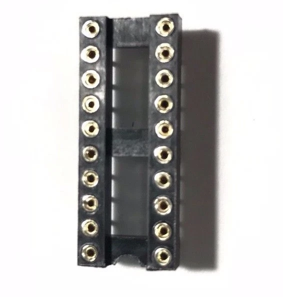 10 piezas enchufes IC DIP-20 mecanizados pasadores de contacto redondos agujeros 2,54 mm DIP20 DIP 20 Foto 2 de 4