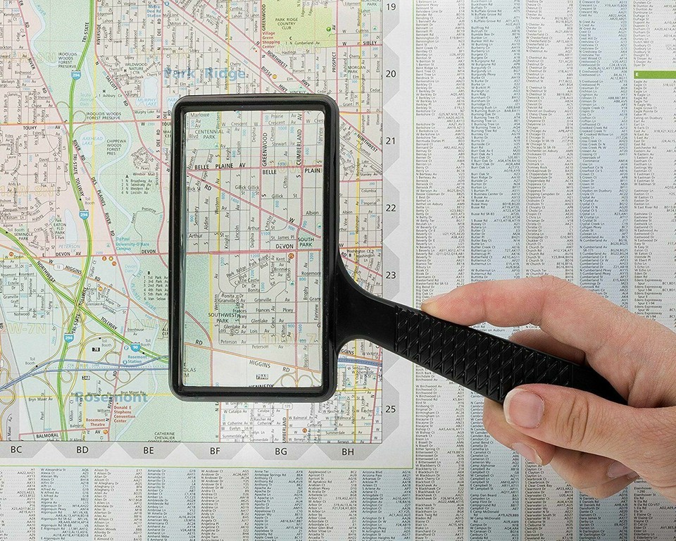 Handheld Rectangular 3X Magnifier Magnifying Glass Loupe For Reading ...