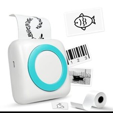 Mini Bluetooth Sticker Printer Portable,3 Paper Rolls,Phone  Tablet Compatible