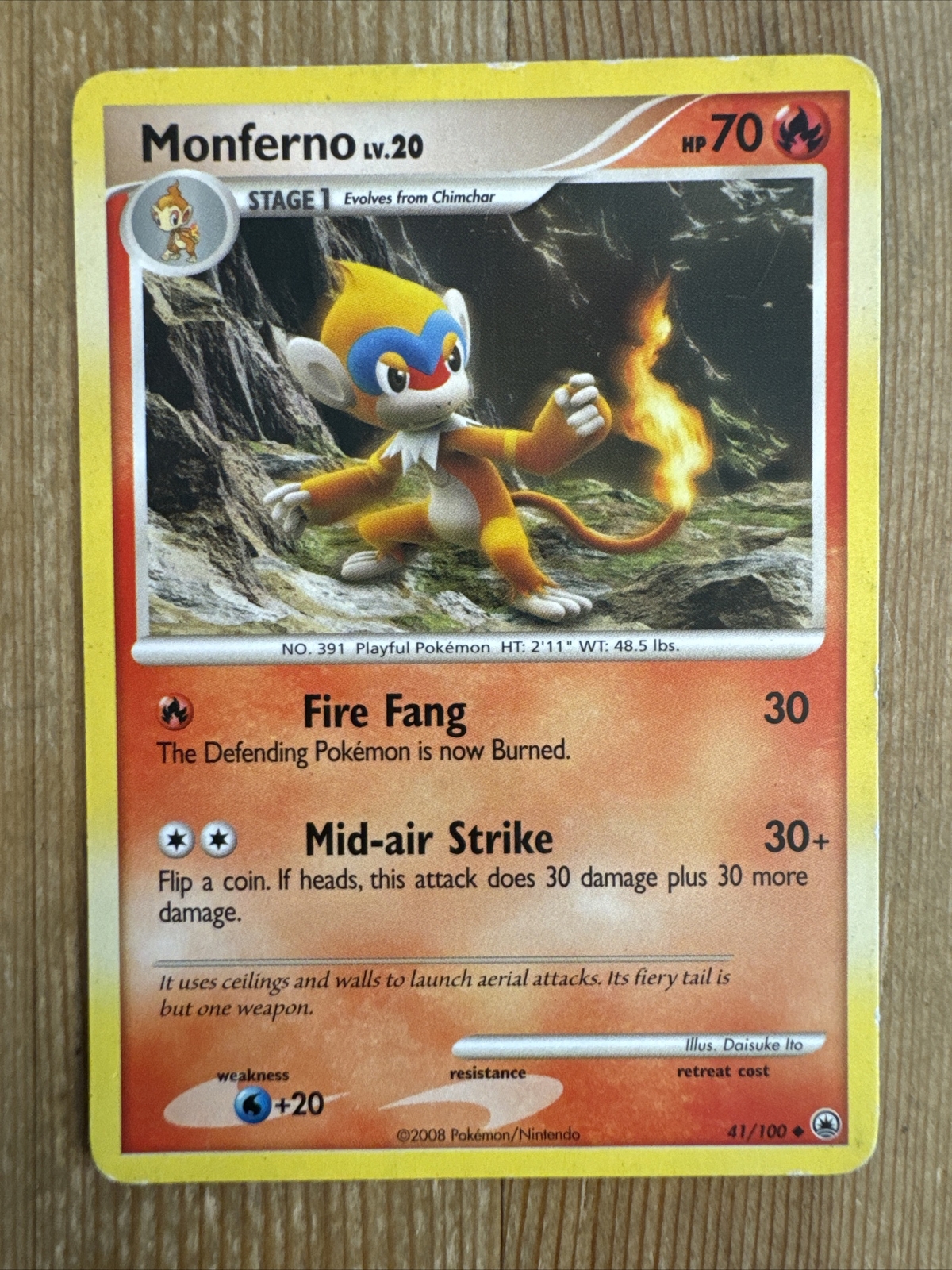 Monferno - 41/100 - Uncommon DMG, English Pokemon Majestic Dawn