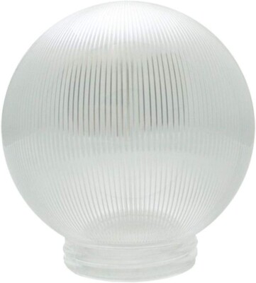 KastLite 6'' Prismatic Clear Acrylic Lamp Post Globe | 3.14'' Screw Neck