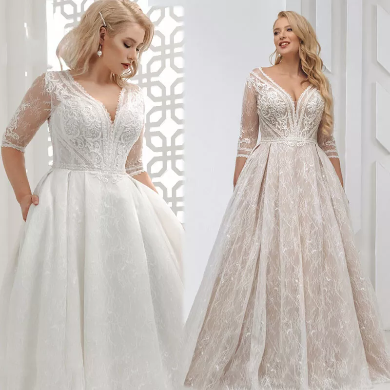 Wedding dress with pockets plus cheap size