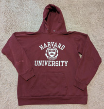 Vtg Champion Harvard University Hoodie Sweatshirt Sz L 80s Academia College Ivy