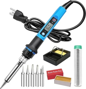 Cautin Para Soldar Estaño Electrico 110v Kit con Puntas Bomba de Desoldar 80W-US