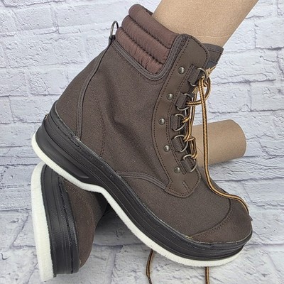 Hodgman Lakestream Brown Canvas Mens 11 Felt Sole Wading Fishing Boots Excellent