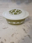Spring Blossom Crazy Daisy Vintage Pyrex Casserole Dish W/Matching Lid 1.5qt 043
