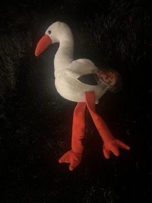 TY BEANIE BABY CUTE STILTS THE STORK WITH TAG PLUSH TOY & FREE SHIPPING