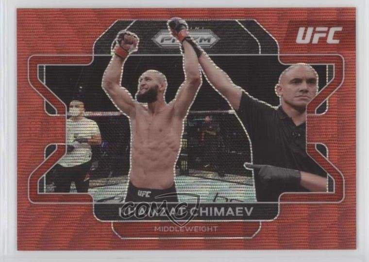 2022 Panini Prizm UFC Ruby Wave Prizm Khamzat Chimaev #94 g9j