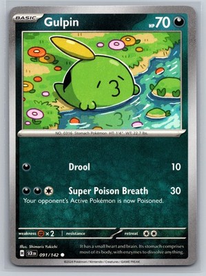 Gulpin 091/142 Stellar Crown Dark Poison Basic Pokemon TCG Common