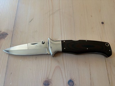 VINTAGE AL MAR SERE 3003 FOLDING KNIFE MICARTA HANDLE 1980S SEKI JAPAN PRE RED