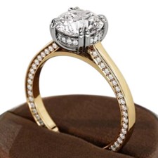 2.60 Ct Round Cut IGI Lab Grown 18k Multi-Tone Gold Diamond Engagement Ring VVS2