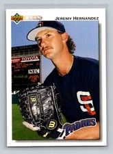 1992 Upper Deck Rookie RC #42 Jeremy Hernandez San Diego Padres Baseball Card
