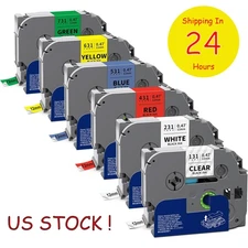 6PK Label Maker Tape for Brother P-Touch TZ-231 TZe-231 PT-D210 12mm Laminated