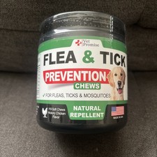 Dog Flea  Tick Prevention Chews 119 Soft Chews Chicken Flavor Natural EXP 06/27