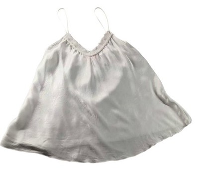 Monday Afternoon Camisole Tank Womens One Size White Satin Made Italy Viscose