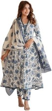 Women's Printed Anarkali Kurta With Palazzo  Dupatta Set