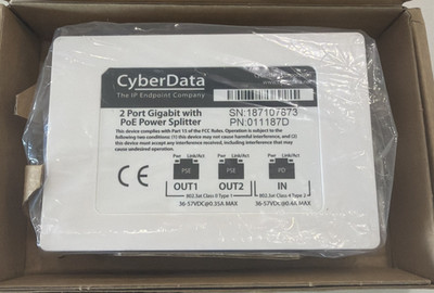 CyberData Cd-011187D 2 Port Poe Gigabit Switch