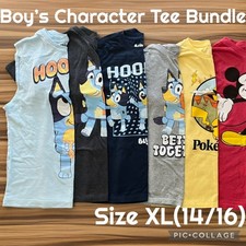 Boys Clothes 6 Piece Bundle Disney Character Short Sleeve Tees Size XL 14/16 