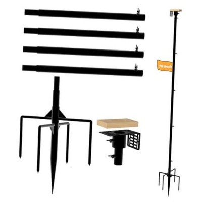 Smart Bird Feeder Pole,79 Inches Tall Bird House Poles for 79inch Matte Black