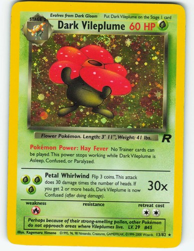 Dark Vileplume - Holo - 13/82 Team Rocket - Pokémon TCG - 2000