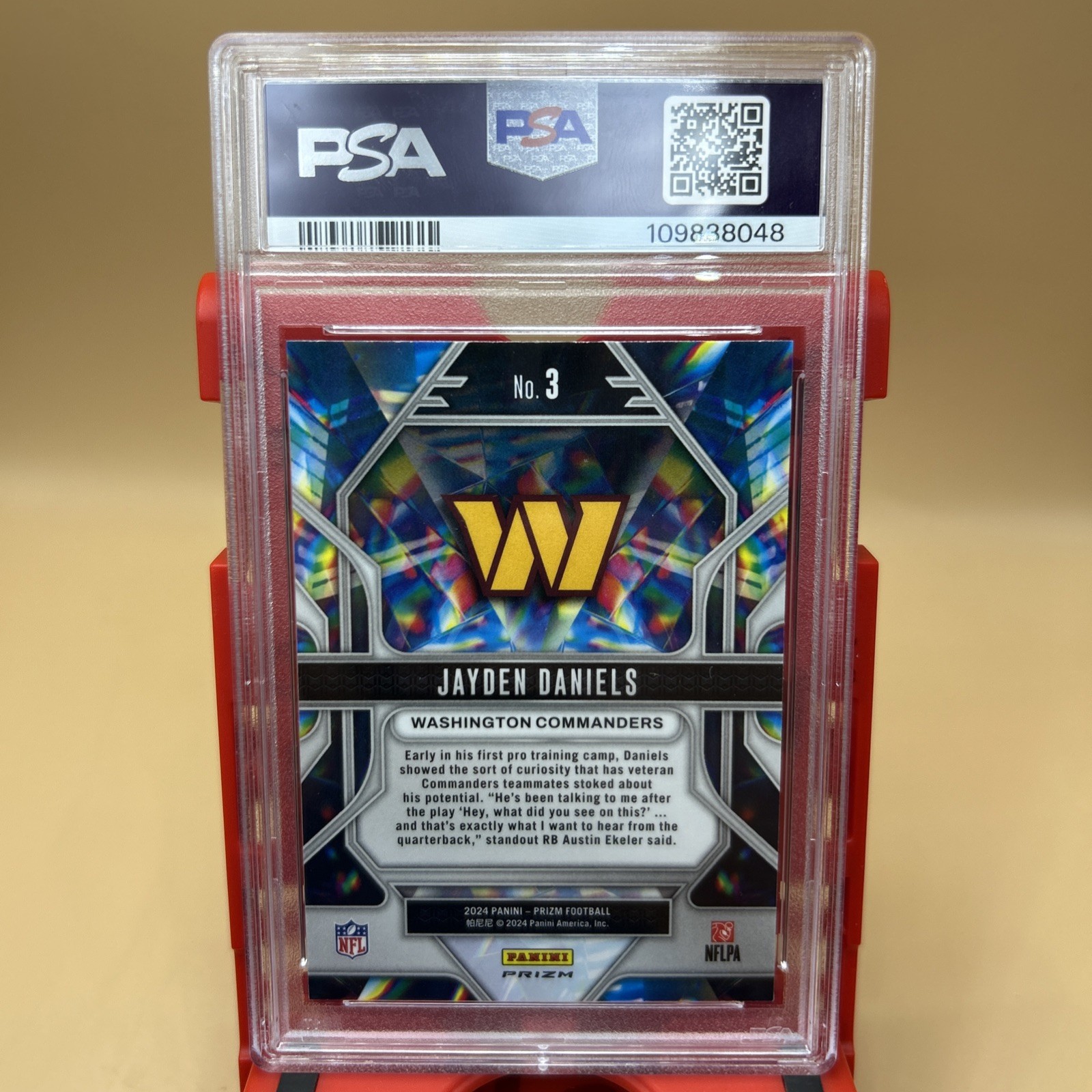 Jayden Daniels 2024 Prizm Green Wave Prismatic PSA 10 view 4