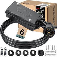 7 Pin Trailer Wiring Harness Kit 6 Feet, 7 Gang 6FT with Junction Box