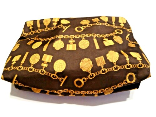 ESTEE LAUDER ~ Status Print Bag, Large Size, Brown Gold Charm Bracelet Design
