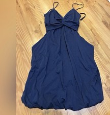 Prada Navy Blue Twist Front Bubble Hem Mini Dress IT 38 US 2